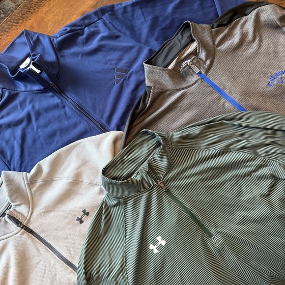 Mixed Brands Other - Lot Of 4 Golf Jacket Mens 2XL 1/4 Zip Pullover Under Armour Callaway Adidas
